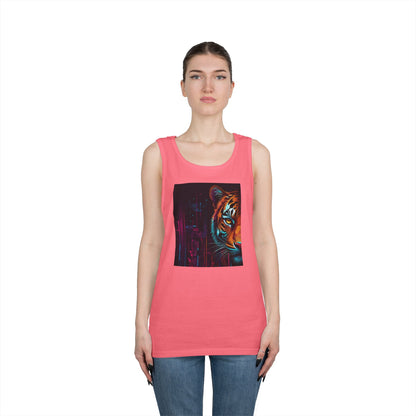 Fierce Tiger Graphic Tank Top - Unisex Summer Wear, Workout Top, Festival Outfit, Streetwear, Animal Lover Gift