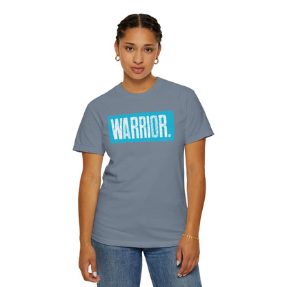 Warrior Graphic T-Shirt — Bold Blue Box Logo Tee