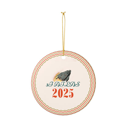 2025 Zodiac Atlas Ceramic Ornament — Retro Rocket Holiday Decoration