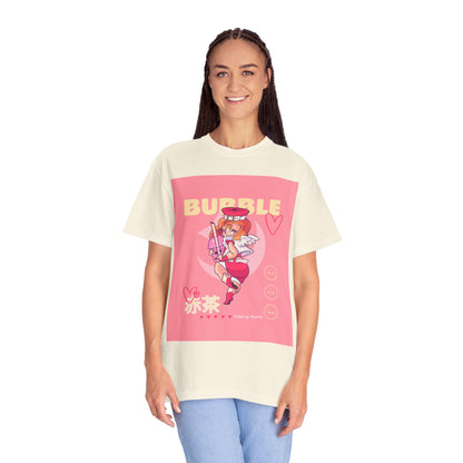 Bubble Tea Girl Anime T-Shirt — Kawaii Pink Graphic Tee