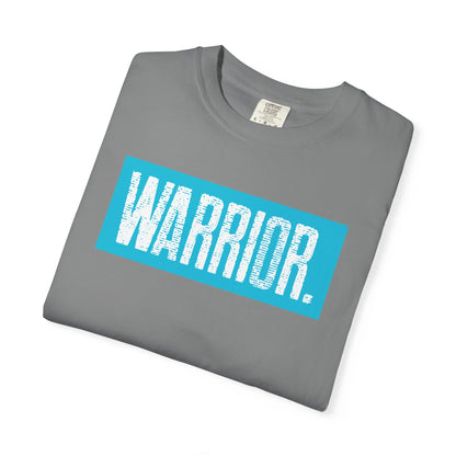 Warrior Graphic T-Shirt — Bold Blue Box Logo Tee