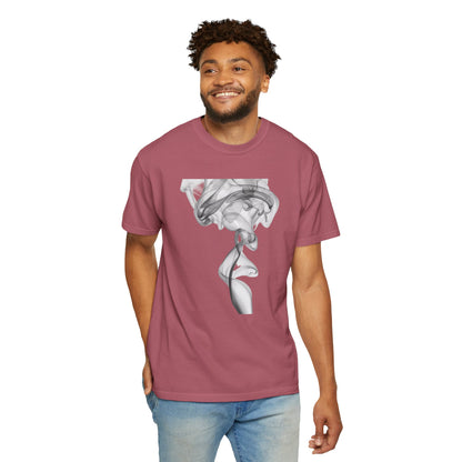 Smoke Art T-Shirt — Minimal Monochrome Smoke Print Tee