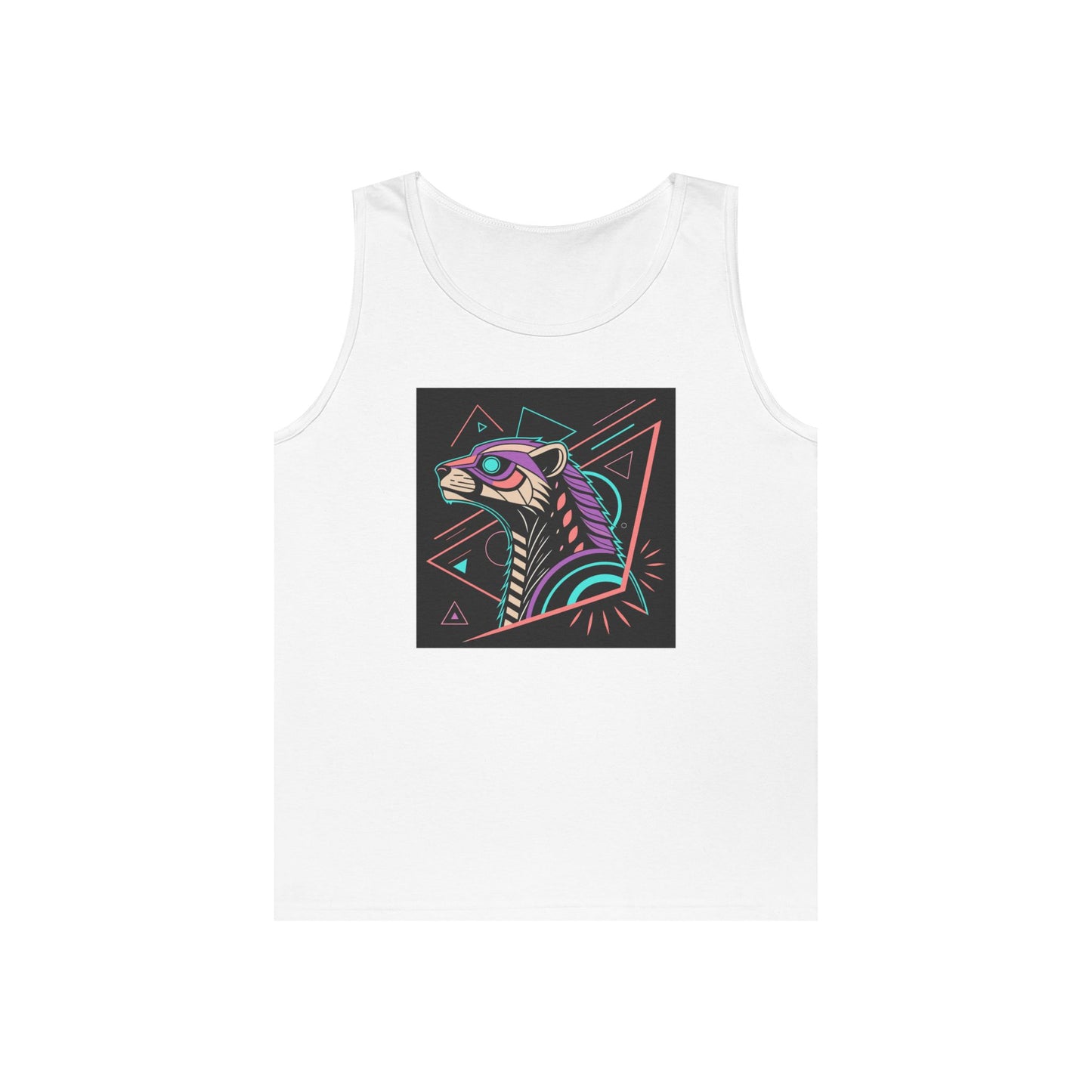 Vibrant Graphic Tank Top, Unisex Heavy Cotton Sleeveless Shirt, Festival Wear, Casual Summer Style, Unique Gift Idea