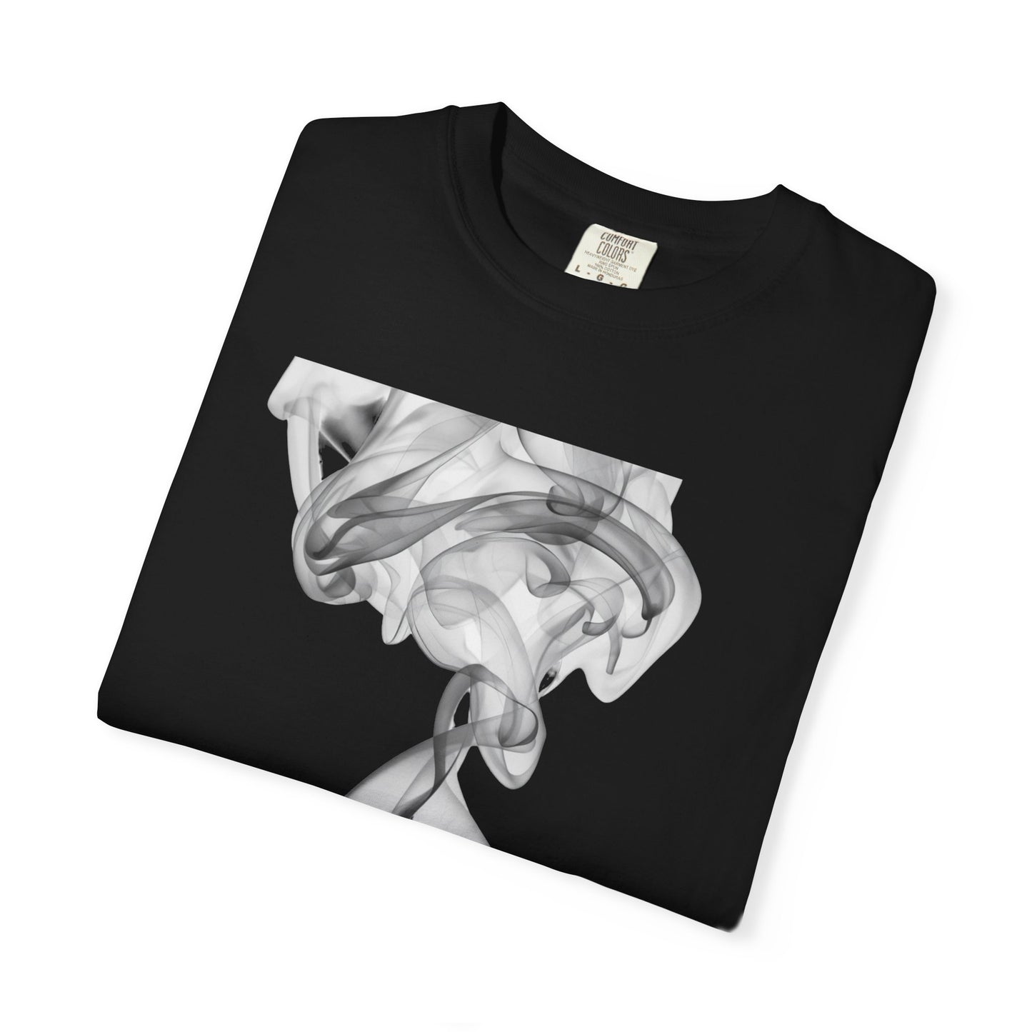 Smoke Art T-Shirt — Minimal Monochrome Smoke Print Tee