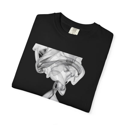 Smoke Art T-Shirt — Minimal Monochrome Smoke Print Tee