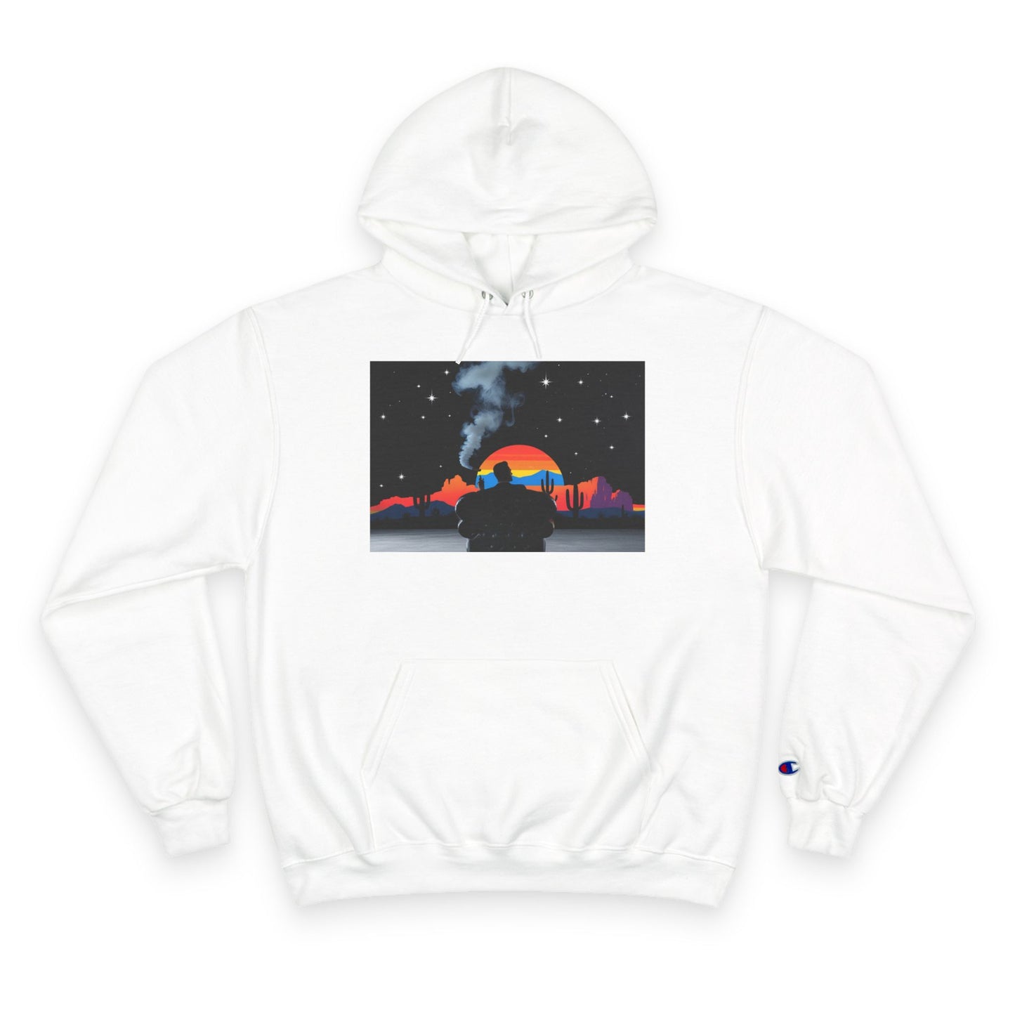 Retro Sunset Champion Hoodie, Cozy Pullover for Adventure Lovers, Gift for Fall, Unisex Hoodie, Vintage Vibe, Road Trip Essential