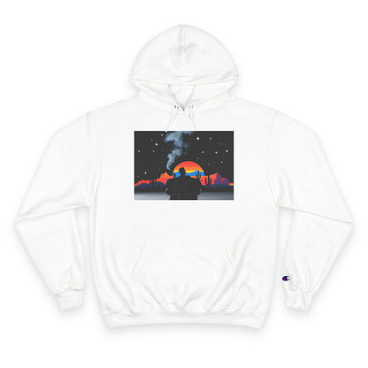 Retro Sunset Champion Hoodie, Cozy Pullover for Adventure Lovers, Gift for Fall, Unisex Hoodie, Vintage Vibe, Road Trip Essential