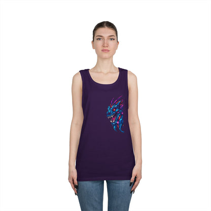 Fierce Lion Graphic Tank Top, Unisex Heavy Cotton Sleeveless Tee, Festival Wear, Summer Style, Gift for Animal Lovers