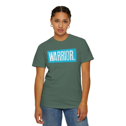 Warrior Graphic T-Shirt — Bold Blue Box Logo Tee