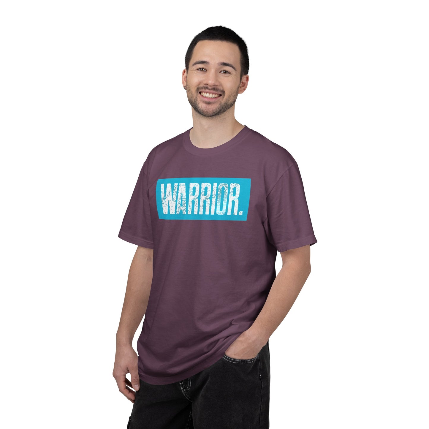 Warrior Graphic T-Shirt — Bold Blue Box Logo Tee