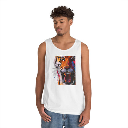Bold Tiger Graphic Unisex Tank Top, Summer Attire, Animal Lover Gift, Fitness Shirt, Inspirational Apparel, Birthday Present