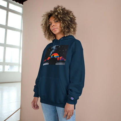 Retro Sunset Champion Hoodie, Cozy Pullover for Adventure Lovers, Gift for Fall, Unisex Hoodie, Vintage Vibe, Road Trip Essential
