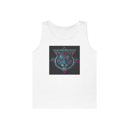 Geometric Tiger Graphic Tank Top, Stylish Unisex Tank, Summer Wear, Festival Fashion, Boho Chic Apparel