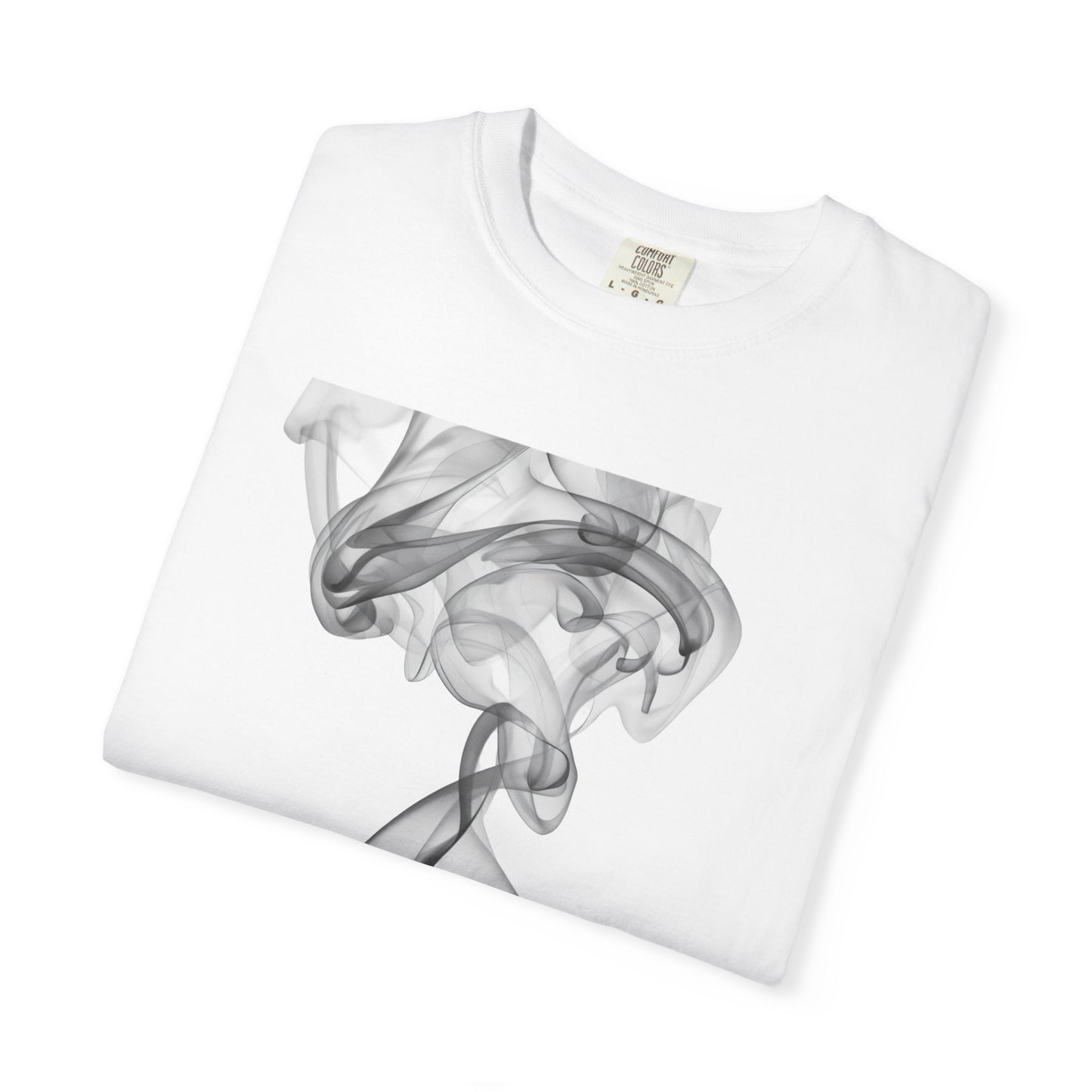 Smoke Art T-Shirt — Minimal Monochrome Smoke Print Tee