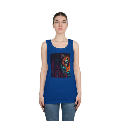 Fierce Tiger Graphic Tank Top - Unisex Summer Wear, Workout Top, Festival Outfit, Streetwear, Animal Lover Gift