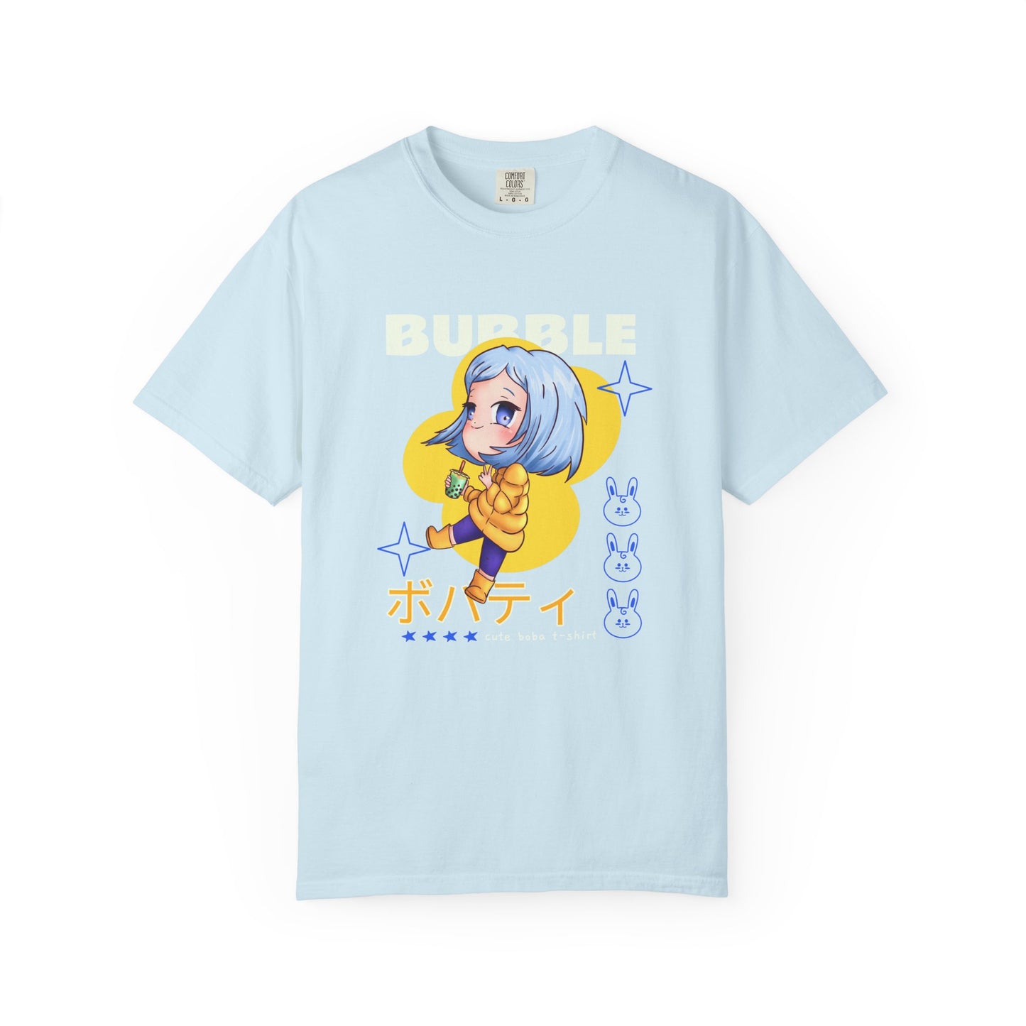 Boba Tea Anime Girl T‑Shirt — Cute Kawaii Graphic Tee with Japanese Text