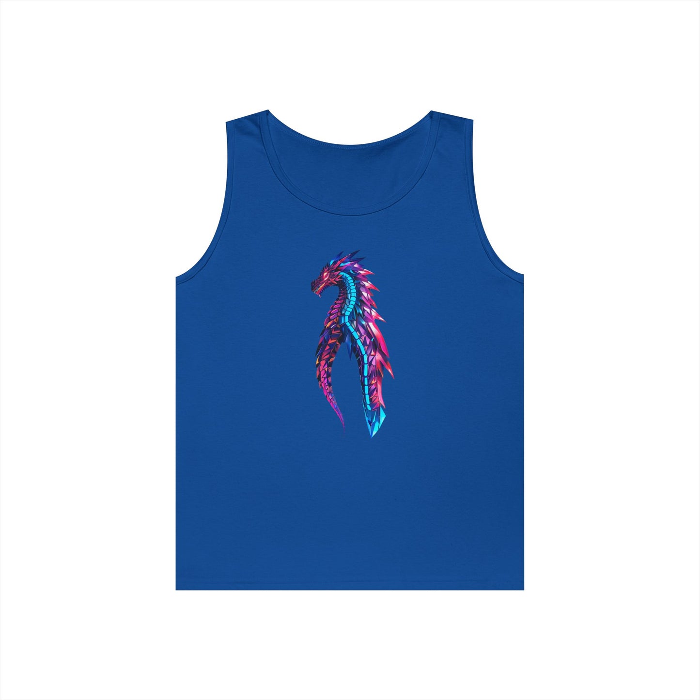 Dragon Art Unisex Heavy Cotton Tank Top, Casual Wear, Summer Fashion, Festival Outfit, Gift for Dragon Lovers