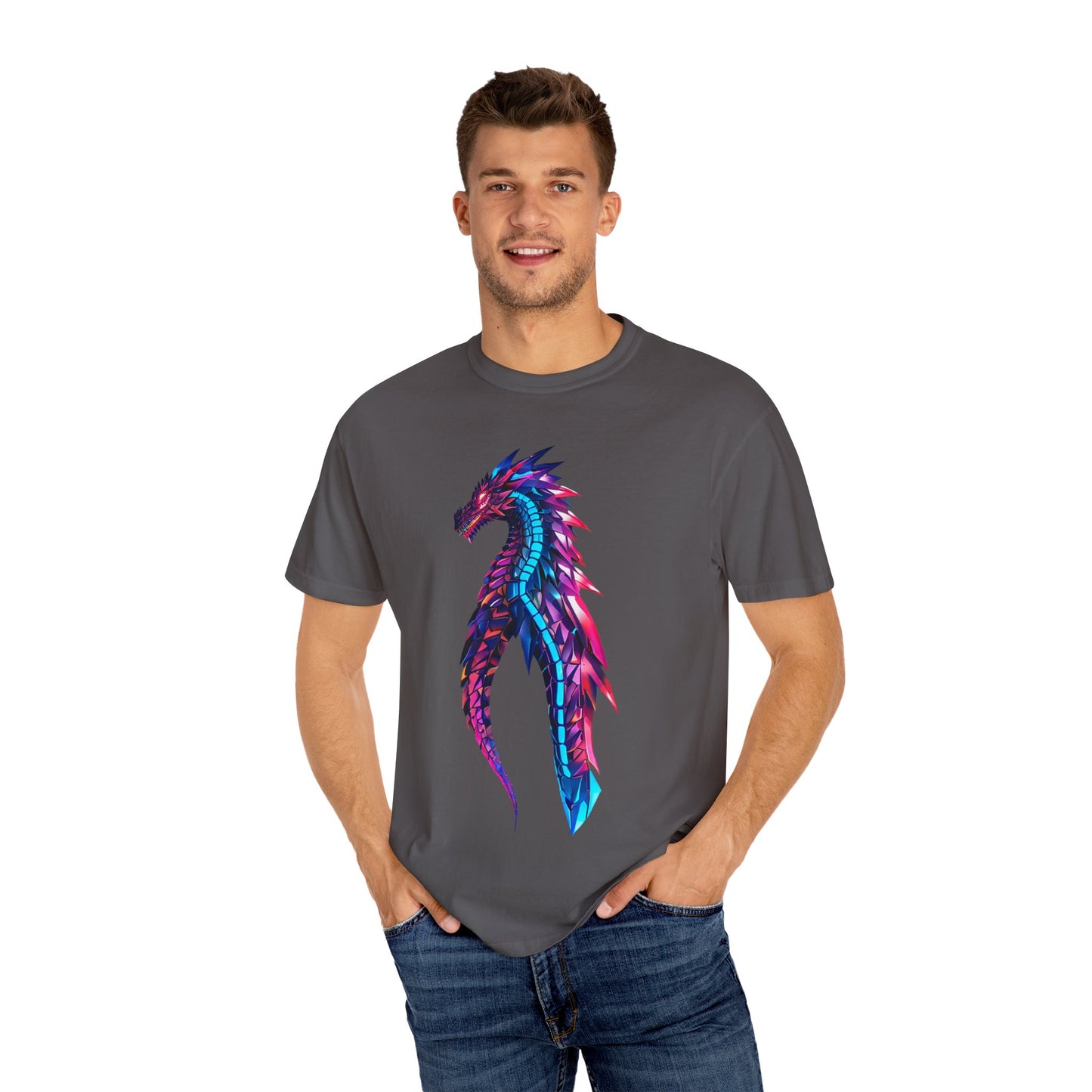 Vibrant Dragon Graphic T-Shirt, Unisex Tee, Fantasy Apparel, Gift for Dragon Lovers, Colorful Statement Top