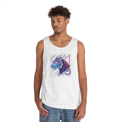 Vibrant Tiger Graphic Tank Top, Unisex Summer Apparel, Stylish Workout Gear, Festival Wear, Animal Lover Gift
