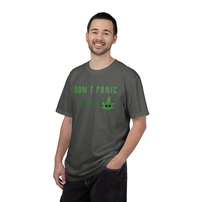 Don't Panic It's Organic T-Shirt — Funny Cannabis Leaf Tee