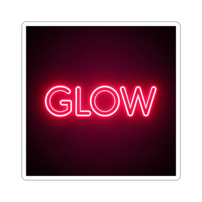 Glow Neon Sticker — Retro Pink Neon Kiss-Cut Decal for Laptops & Water Bottles