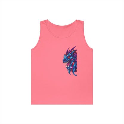 Fierce Lion Graphic Tank Top, Unisex Heavy Cotton Sleeveless Tee, Festival Wear, Summer Style, Gift for Animal Lovers