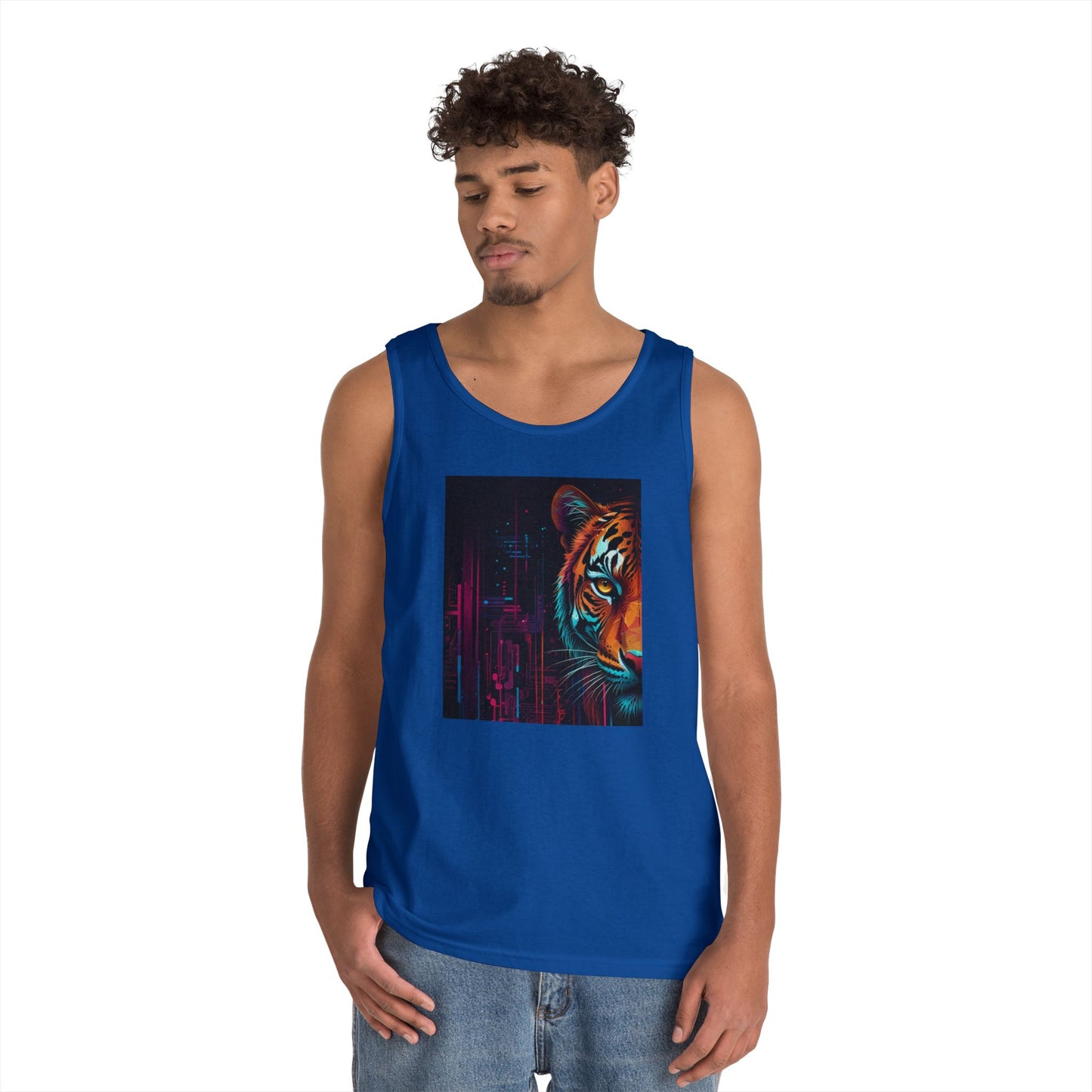 Fierce Tiger Graphic Tank Top - Unisex Summer Wear, Workout Top, Festival Outfit, Streetwear, Animal Lover Gift