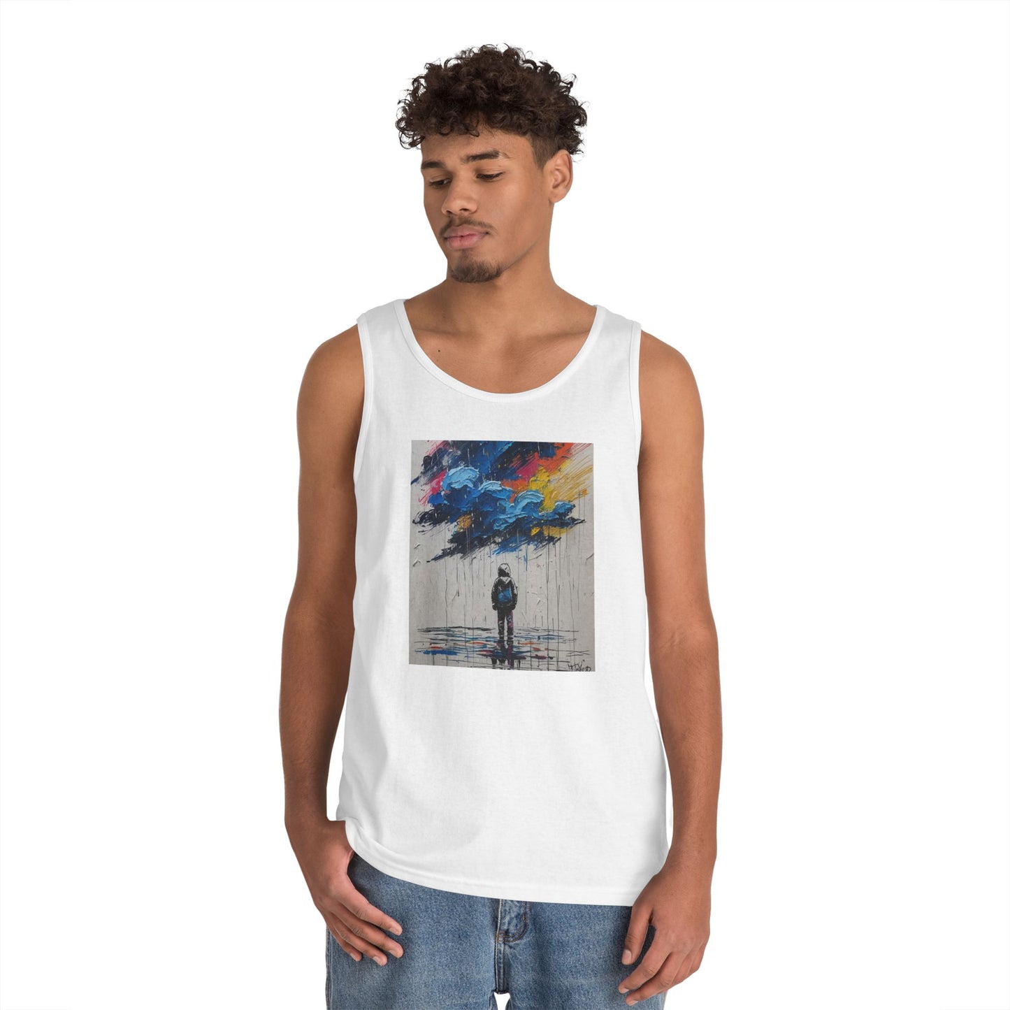 Artistic Unisex Heavy Cotton Tank Top - Inspirational Wall Art, Unique Graphic Tee, Summer Fashion, Gift for Art Lovers, Casual Wear
