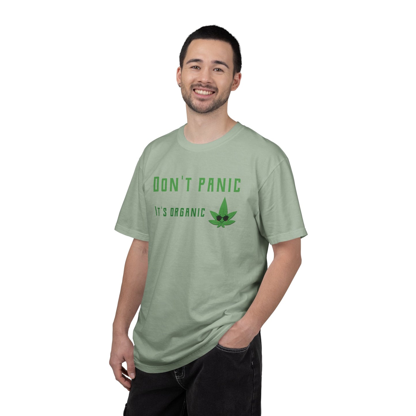Don't Panic It's Organic T-Shirt — Funny Cannabis Leaf Tee
