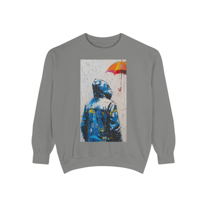 Colorful Umbrella Sweatshirt, Cozy Unisex Crewneck, Art-Inspired Apparel, Gift for Art Lovers, Casual Fall Fashion
