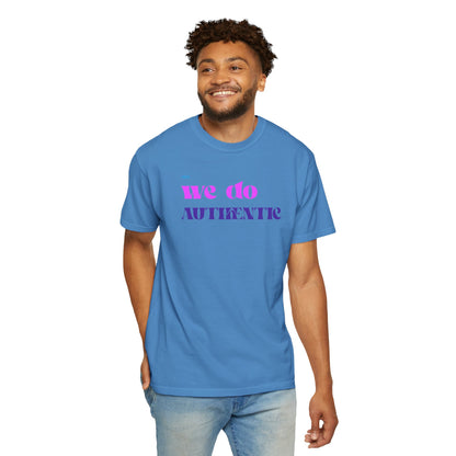 We Do Authentic T-Shirt — Retro Pink & Purple Graphic Tee
