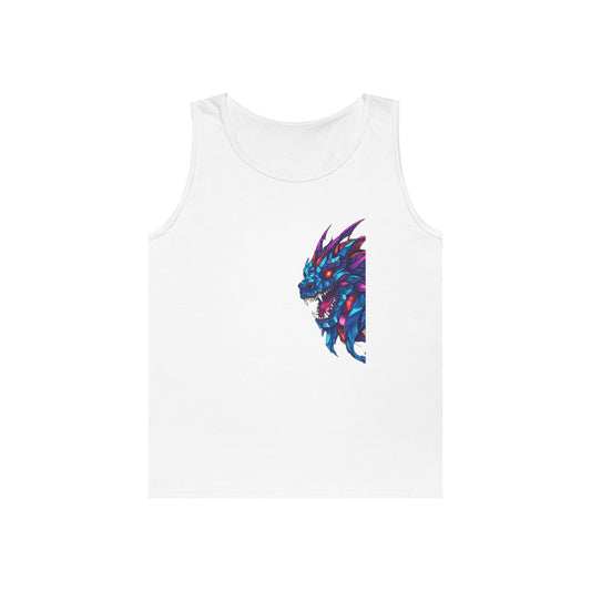 Fierce Lion Graphic Tank Top, Unisex Heavy Cotton Sleeveless Tee, Festival Wear, Summer Style, Gift for Animal Lovers