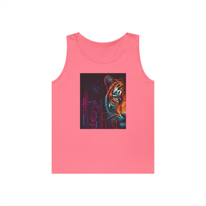 Fierce Tiger Graphic Tank Top - Unisex Summer Wear, Workout Top, Festival Outfit, Streetwear, Animal Lover Gift
