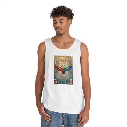 Vibrant Scarab Tank Top for Creatives, Unisex Fashion, Graphic Tees, Summer Wardrobe Essential, Unique Gift Idea