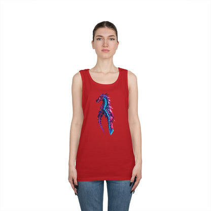 Dragon Art Unisex Heavy Cotton Tank Top, Casual Wear, Summer Fashion, Festival Outfit, Gift for Dragon Lovers