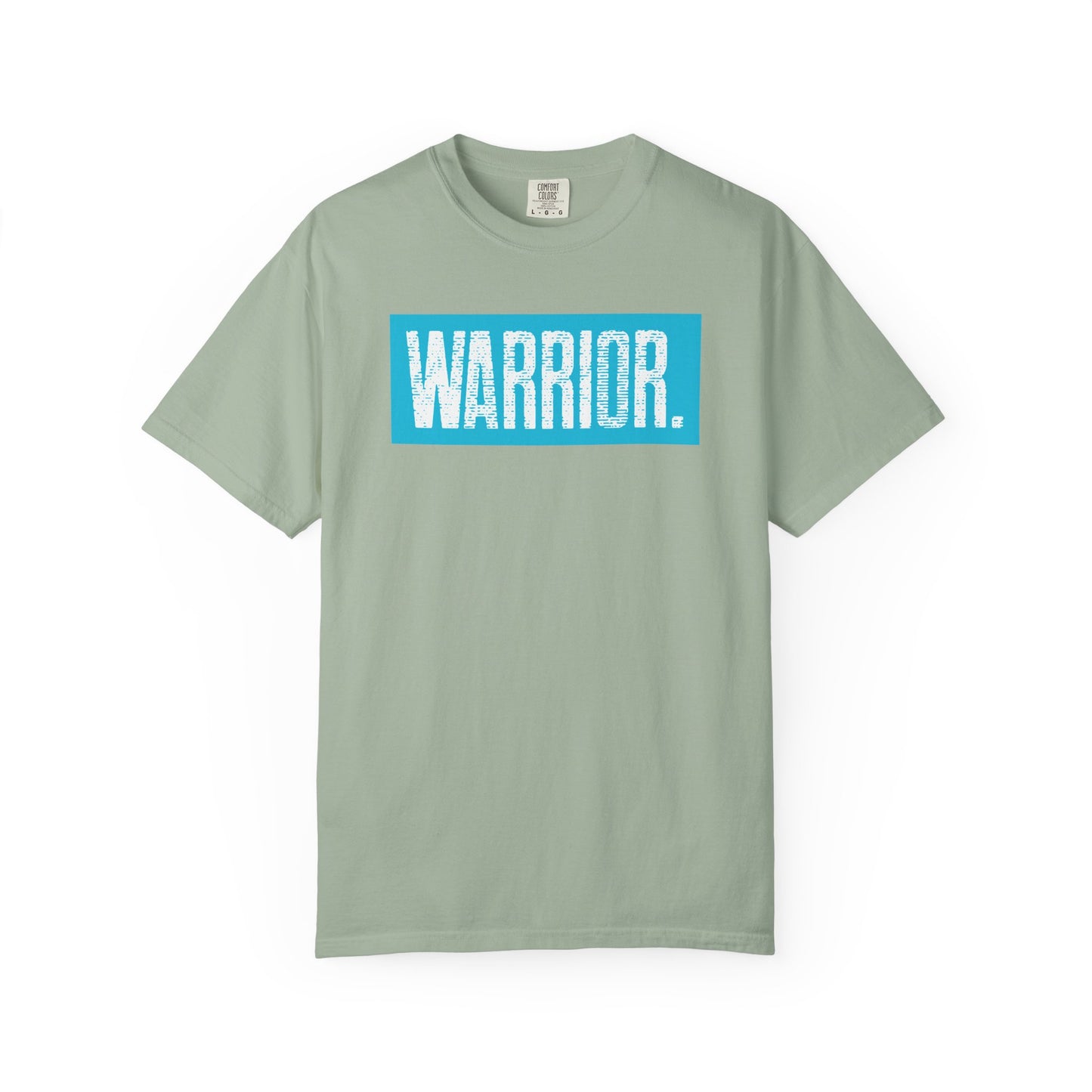 Warrior Graphic T-Shirt — Bold Blue Box Logo Tee