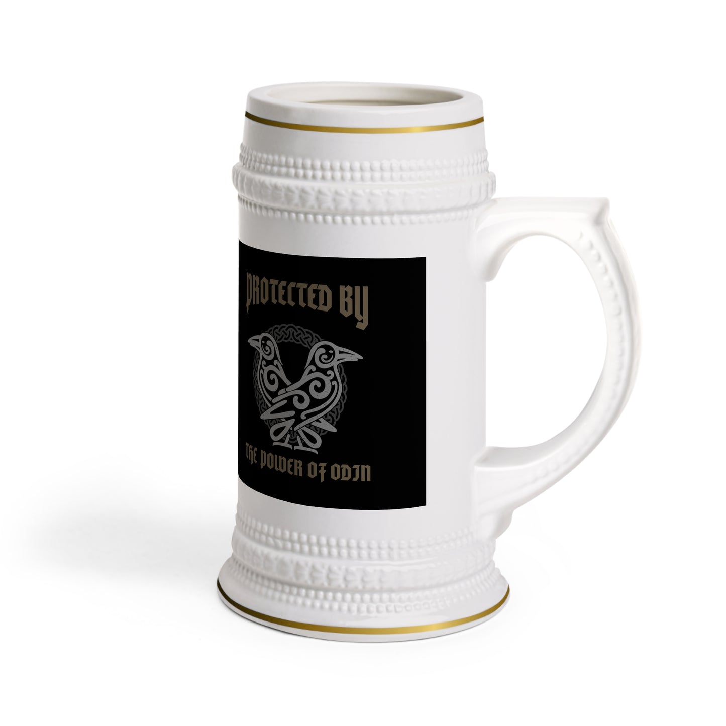 Viking Ceramic Beer Stein Mug — Vintage Crest Ale Glassware