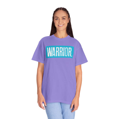 Warrior Graphic T-Shirt — Bold Blue Box Logo Tee