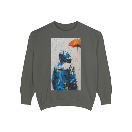 Colorful Umbrella Sweatshirt, Cozy Unisex Crewneck, Art-Inspired Apparel, Gift for Art Lovers, Casual Fall Fashion