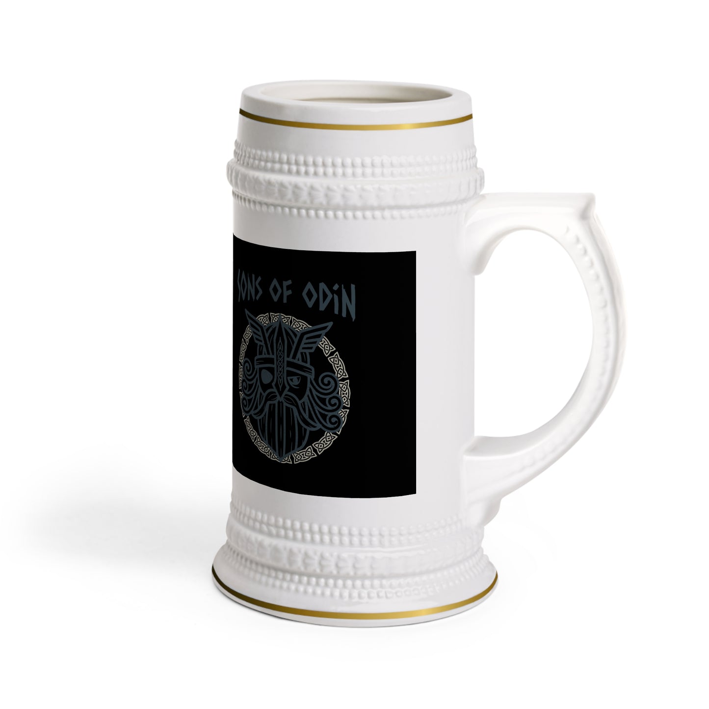 Viking Rune Beer Stein Mug —Sons of Odin Ceramic Stein