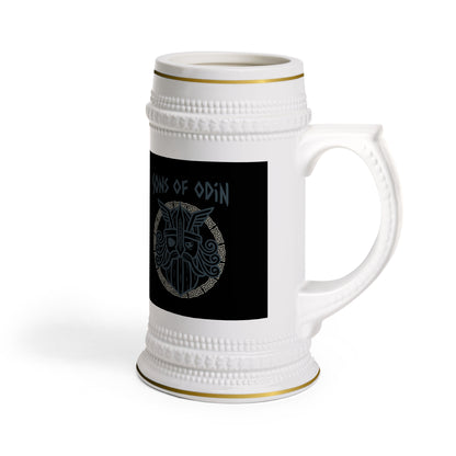 Viking Rune Beer Stein Mug —Sons of Odin Ceramic Stein