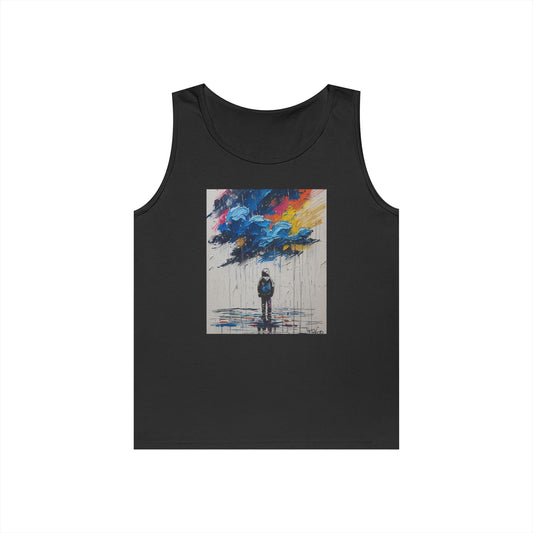 Artistic Unisex Heavy Cotton Tank Top - Inspirational Wall Art, Unique Graphic Tee, Summer Fashion, Gift for Art Lovers, Casual Wear