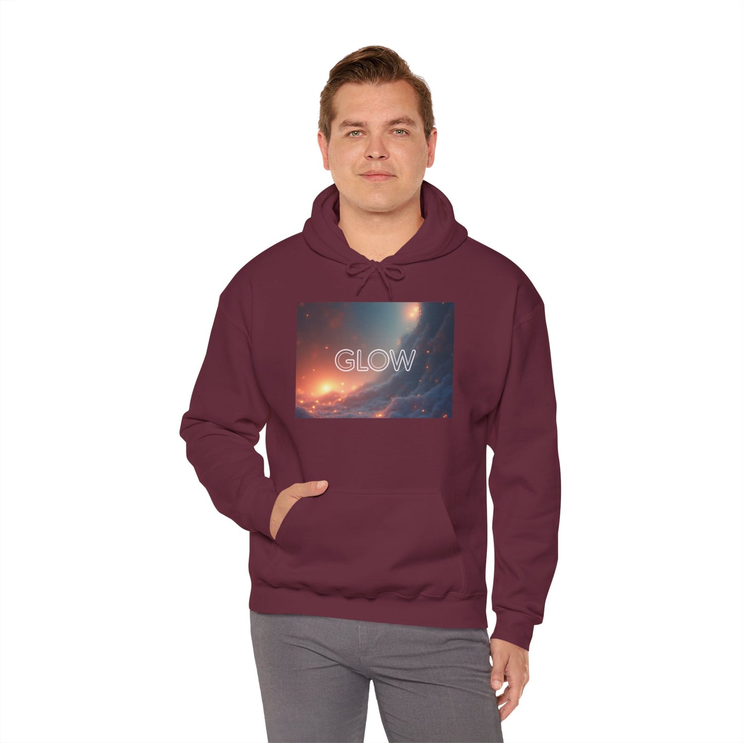 Glow Space Hoodie — Cosmic Typography Pullover