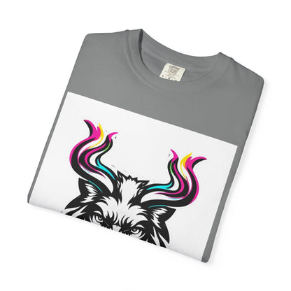 Colorful Graphic Tee with Animal Design, Unisex Garment-Dyed T-Shirt, Casual Wear, Gift for Animal Lovers, Summer Fashion