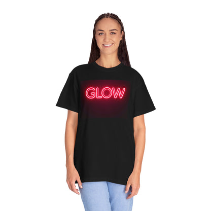 Neon Glow Graphic T‑Shirt — Pink LED Sign Design