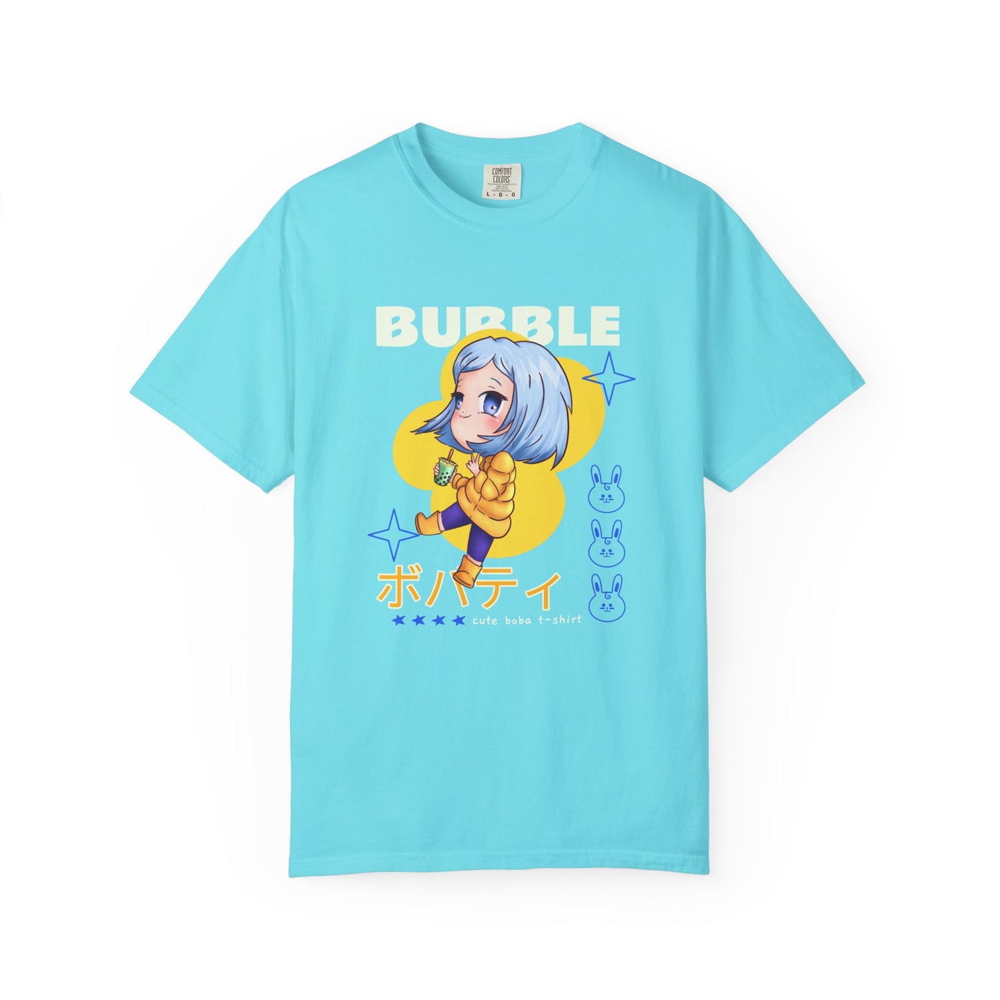 Boba Tea Anime Girl T‑Shirt — Cute Kawaii Graphic Tee with Japanese Text