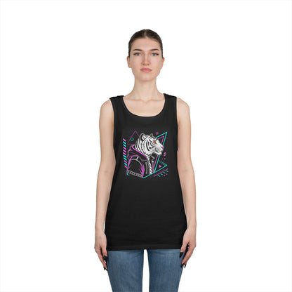 Cool Tiger Graphic Tank Top | Unisex Cotton Sleeveless Tee for Summer, Music Festivals, Beach Days, Pride, Fitness, Casual Wear