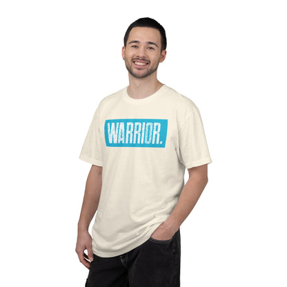 Warrior Graphic T-Shirt — Bold Blue Box Logo Tee