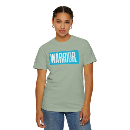 Warrior Graphic T-Shirt — Bold Blue Box Logo Tee