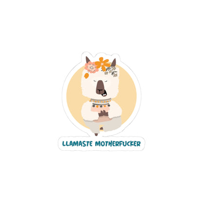 Llamaste Motherfucker Kiss-Cut Sticker — Cute Llama Yoga Design for Laptops & Water Bottles